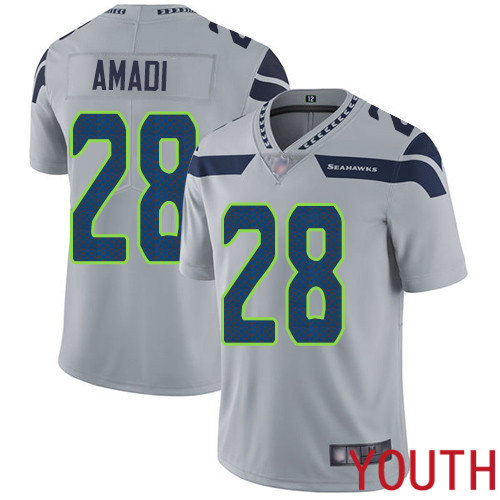 Seattle Seahawks Limited Grey Youth Ugo Amadi Alternate Jersey NFL Football 28 Vapor Untouchable